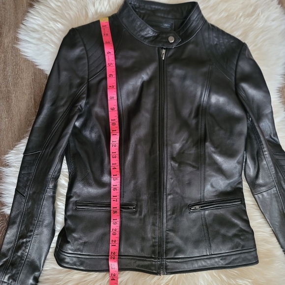 Bh Sophisticates Black Lamb Leather Jacket Blazer Moto NEW Size M #1268 - Picture 13 of 16